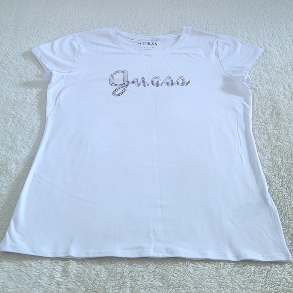 Guess❓Rhinestone💎 Logo Tee👕 - NWT - Picture 14 of 16